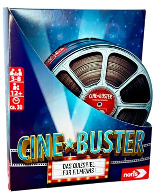 Noris 606062068 Cine Buster Jeu de Quiz pour Les Fans de Films (Jeu à partir de 12 Ans) – Quiz de Film sur Les Films, séries et TV pour 3 à 8 Joueurs, durée de Jeu d'environ 30 Minutes