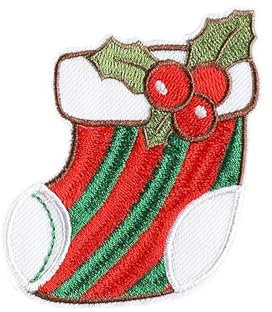 LQQDREX Weihnachtsaufnäher zum Aufbügeln, bestickt, zum Aufnähen, Reparaturflicken, niedlicher Weihnachtsbaum, Weihnachtsmann, festliche Designs, Stickapplikationen für Kleidung, DIY Handwerk für