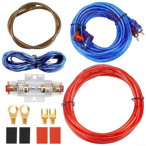 ReachMall Car Audio Cable Subwoofer Cable Replacement, 1500W Power Cable Set For Car Audio Power, 10GA Subwoofer Cable Connection Set