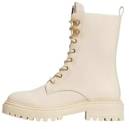 Twinset Stiefeletten Amphibien mit Oval T und Strass 242TCP072, beige, 38 EU