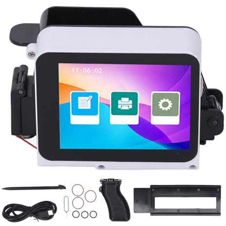 2-in-1 Tragbarer Handdrucker – 12,7 Mm 600 DPI Bluetooth Handheld Printerjet mit Touchscreen, Handheld Inkjet Printer für Text, Zahlen, Symbole QR