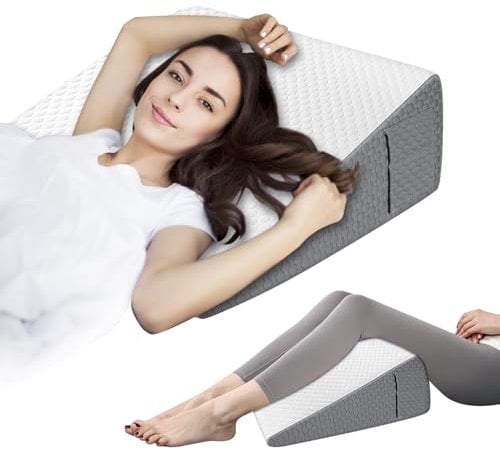 YARVPUV Almohada de Lectura en Forma de Cuña para Sofá y Cama, Almohadas Antireflujo Ergonómicas, de Lectura para elevación del sueño o como Respaldo, Lavable Cojín de Espuma Desenfundable para Leer