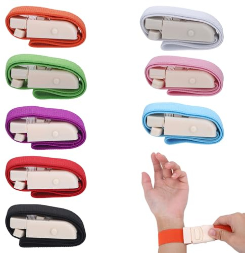 8 Stück Stauschlauch Blutabnahme Set, Schnappbarer Tourniquet, 8 Farben Venenstauer Blutabnahme Set zum Üben für die Notfallversorgung im Freien