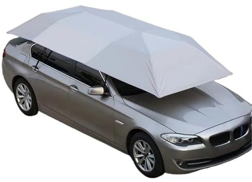 Abris de voiture Pare-soleil d'extérieur pour voiture, tente de pique-nique, isolation thermique, parapluie, véhicule, coupe-vent, Oxford (tissu uniquement) Carport Tente de Garage(4200mm Silver)