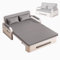 Recamiere mit Schlaffunktion und Bettkasten Gästebett Klappbar mit Rädern Kissen 10cm Massivholzrahmen Chaiselongue Sofa Liegesessel für Haus, Büro(Gray,192 * 128 * 65cm)