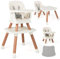 COSTWAY 6-in-1 Babyhochstuhl, Hochstuhl & Essstuhl & Lerntisch & Bausteintisch & Kindersitzgruppe, Kinderhochstuhl mit Sicherheitsgurt und abnehmbares Tablett, Babystuhl Kombihochstuhl (Natur)