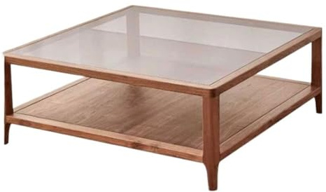 Couchtisch, Teetisch, Holz, chinesischer Stil, einfacher Glastisch, modern, für Wohnzimmer und Zuhause, 105 cm