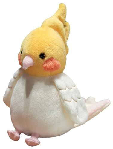 Papagei Plüsch, Süße Stofftier Puppe Kuscheltier Weich Flauschig Wie EIN Echter Vogel Kuschelige Plüschtier Für Kinder Mädchen Jungen(White)