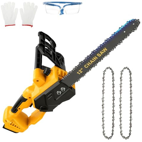 Sega a catena a batteria da 12 pollici per Dewalt da 20 V (senza batteria), motosega elettrica senza spazzole, piccola motosega a mano per tagliare rami, tagliare il legno e tagliare alberi