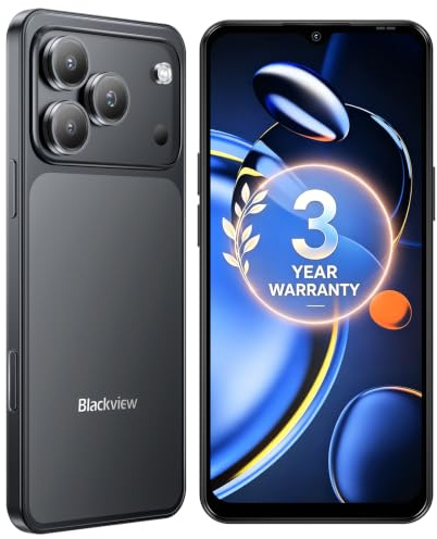 Blackview Wave7C Unlocked Mobile Phones, 128G, Black | Everyday first or backup 4G android phone with 4GB physical RAM, 5000mAh battery, dual SIM and up to 2TB microSD