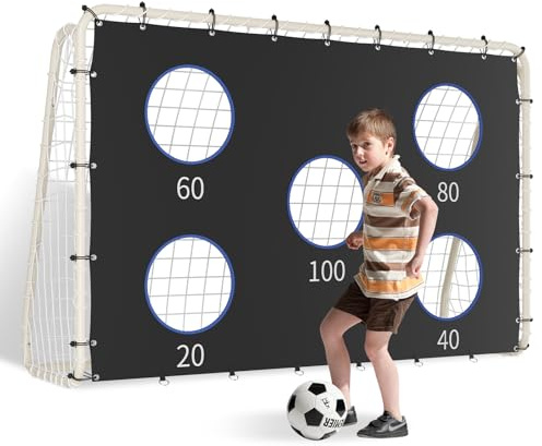 Fußballtor mit Schusswand I 240 cm x 170 cm I Hochwertiges Kinder-Fußballtor mit Netz, Schusswand und Spikes I Für Jede Situation geeignet