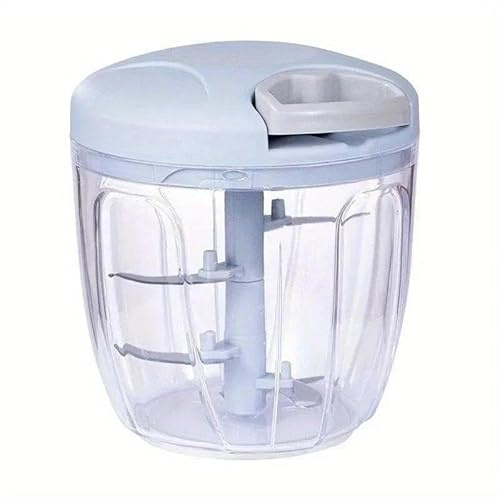 Manual Food Chopper, Onion Cutter for Kitchen, Pull Chopper, Easy Pull Food Processor for Onions, Garlic.(BLUE,900ML)