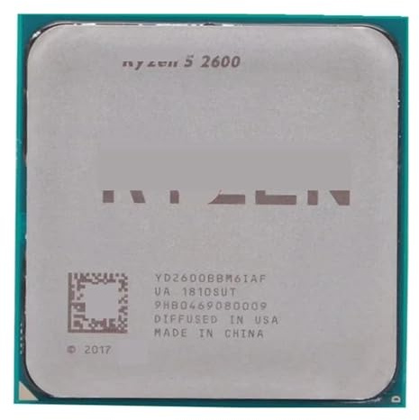 Processore CPU R-yzen R5 2600 da 3,4 GHz a sei core e dodici thread da 65 W YD2600BBM6IAF Socket AM4