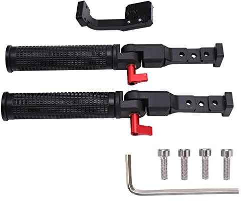 ADMYTHGB Dual Handle Grip for RS2 Gimbal Stabilizer, Wireless Camera Stabilizer Handle with 1/4 Inch Screw Hole and Cold Shoe Mount, Compatible with RSC2 RS2 for Dual Hand or Pot Lifting