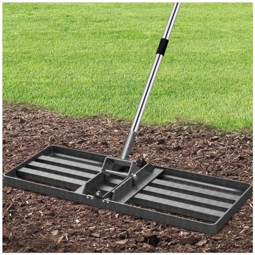 Lawn Leveling Rake 30x10, 6.2FT Heavy Duty Yard Leveler for Dirt & Soil