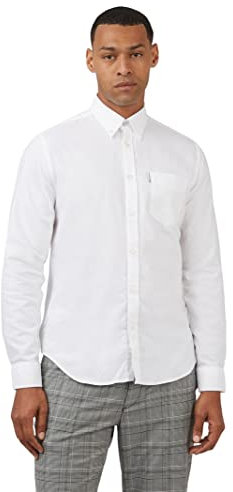 Ben Sherman Mens Oxford White Casual Button Up Shirt