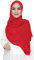 Damen Hijab Kopftuch Schal mit Glitzer aus Premium Chiffon (Rot)