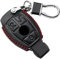Happyit Cuir Voiture Clé Cas de Couverture Porte-clés pour Mercedes Benz W203 W210 W211 W204 E S CLS CLK CLA SLK C350 E550 (Noir)