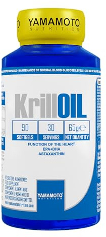 Yamamoto Nutrition KrillOIL supplément alimentaire à base d'huile de Krill antarctique avec Astaxantina 90 capsules