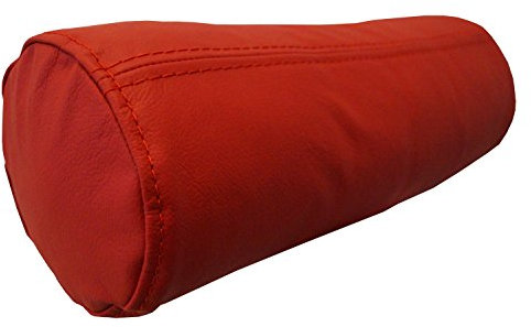 Quattro Meble Rot Echt Leder Nackenrolle Nackenkissen Lederkissen Sofa Dekokissen Rindsleder Kissen Kopfstützen Kopfkissen Durchmesser 15cm (40cm x D-15cm)