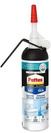 Silicone Pattex pour douche et salle de bains, utilisation facile sans cartouche, blanc, PKSDW