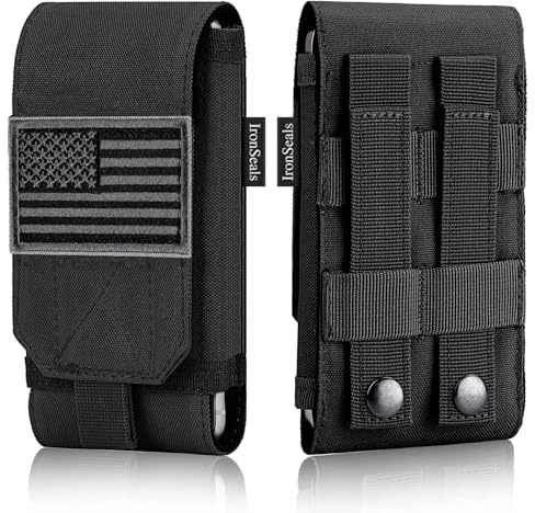 IronSeals Taktische Molle-Handyhülle, robuste Gürteltasche mit Schlaufenaufnäher, für iPhone 16/15/14/13/12 Pro Max, Galaxy S24 Ultra