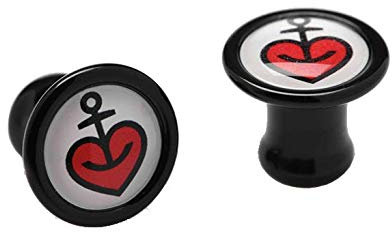 Astra Herzanker Ear Plug (einzeln), aus Kunststoff PMMA, einzeln im Geschenkbeutel, Kiezjuwelen aus St. Pauli (12)
