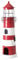 Boltze Laterne - 64 cm hoch - große Deko-Laterne für den Innenraum - rot, weiße Leuchtturm-Laterne aus lackiertem Eisen und Glas