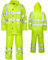 Unisex Waterproof Rain Suits Hi Viz and Plain Style PVC Lightweight Work Hi Visibility Rain Wear 2 Piece Full Suits (Hi Viz Yellow, Medium)