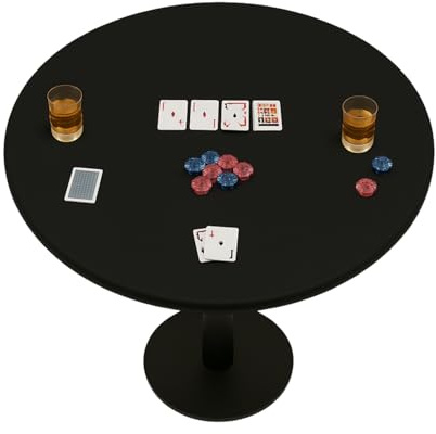 Poker-Tischdecke aus Filz für Spiele, rund, schwarz, elastische Tische 91,4 cm bis 121,9 cm (Schwarz, 36)