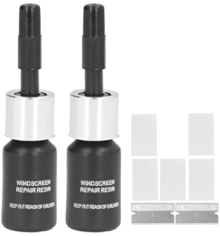 Haofy Líquido de Reparación de Vidrio, 2 Piezas Líquido de Reparación de Parabrisas de Automóvil Líquido de Reparación de Grietas Líquido de Reparación de Vidrio de Ventana de Automóvil DIY