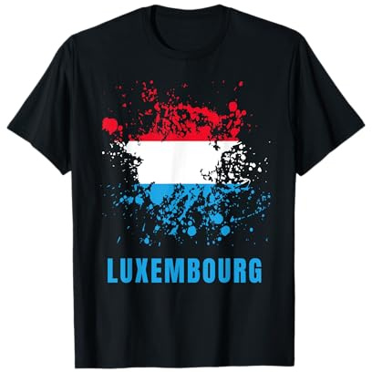Luxemburg Retro Vintage Aquarellfarben Sport Luxemburger Flagge T-Shirt