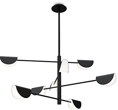 Maytoni Mollis Moderne mehrarmige Pendel-Deckenleuchte schwarz, Acrylschirm