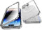 Jonwelsy Hülle für iPhone 14 Pro, 360 Grad Beidseitig Schutz Kompatibel mit Magsafe Magnetische Adsorption Metallrahmen Case Vorne Glas Hinten Frosted PC Cover Handyhülle für 14 Pro 6,1 (Silber)