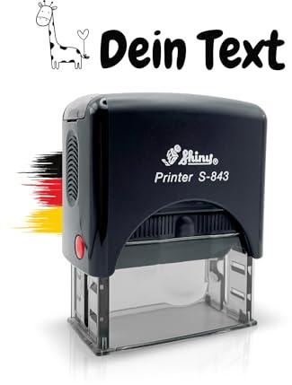 JUST REFINE® Personalisierter Namensstempel für Kinder – Selbstfärbender Kinderstempel mit individuellen Texten und Tiermotiven – Perfekt als Adressstempel für Schule, Kindergarten & Geschenk