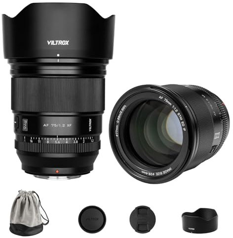 VILTROX 75mm F1.2 Fuji Pro Level Autofocus APS-C Lens Prime Large Aperture Lens Compatible with Fuji X-Mount Fujifuilm X-T5 X-H2S X-S10 X-T30II X-T20 X-T10 X-T4/-T3/-T2/-PRO3/-M1/-H1