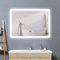 Acezanble Badezimmerspiegel mit Beleuchtung 3 Lichtfarbe Dimmbar mit Memory,70x50cm LED Spiegel mit Uhr Touch Beschlagfrei,Energiesparend Badspiegel Wandspiegel