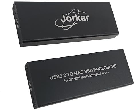 Jorkar USB C 3.2 Scatola SSD 12+16 pin Box Esterno SSD Per MacBook Air/Pro mid 2013-2017, Lettore Box per Disco A1466 A1465 A1502 A1398, Portatile Mac SSD a USB-C Case Adattatore