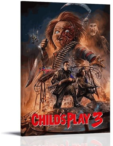 REOTTO Chucky Child's Play 3 Poster Dekorative Malerei Leinwand Wandkunst Wohnzimmer Poster Schlafzimmer Malerei,Wandkunst Bilddruck Moderne Familienzimmer Dekor 24x36inch(60x90cm)