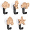 GROOHAFY Holz Kleiderhaken Kinder Selbstklebender Wandhaken in Tiere-Form Kindergarderobe Haken Garderobenhaken Kleiderhaken Wand Wandaufhänger Türhaken Möbelknöpfe Holzgriffe (Meerestiere)