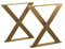 modern LOFT art Tischbeine Gold - Metall X-Form - 2X Tischgestell Flachstahl 80x10 mm - DIY Tischkufen für Wohnzimmertisch, Esstisch - Breite 50 cm, Höhe 72 cm