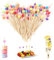 200 Stück Cocktail Picks Holz, folaoerrr Herzförmige Cocktailspieße, 12 Cm Cocktail Spieße Herzen Holz Zahnstocher, Mehrfarbig Fingerfood Spieße, Mit Deko Kuchen Hochzeit Bar Party