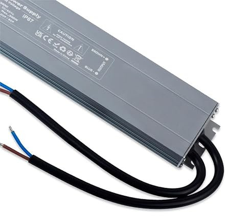 YAYZA! Wasserdicht LED Trafo 24V DC 300W, IP67 LED Netzteil 230V 24V 12.5A Ultra Dünn Treiber Gleichstrom Niedervolt Transformator Konstantspannung Driver für Lampen Strip Lights