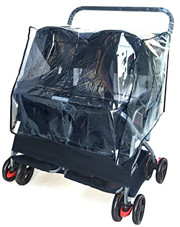 Hundewagen 2 Etagen Haustiere Abnehmbarer Hundebuggy 600D Oxford Tuch Haustier Reisen Kinderwagen Mit Regenschutz 4 Rädern Hundebuggy Einfach Installation Für 20 Kg / 20 Kg Haustiere
