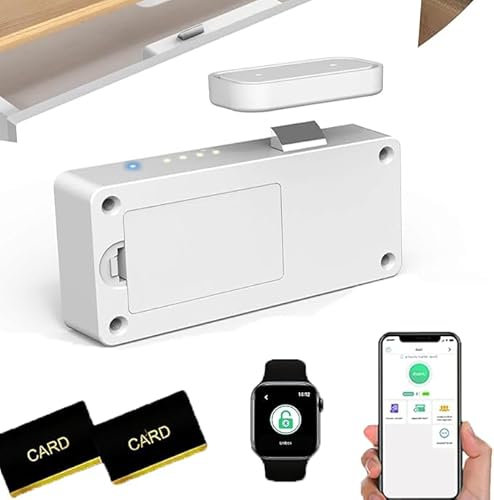 Cerradura electrónica para cajones Dhiedas con APP, NFC, seguridad infantil megnetica, para armario, cajón, cajón, buzón, etc., color blanco