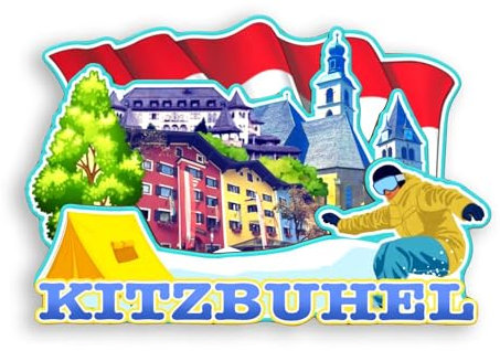 Quwsne Kühlschrankmagnet Kitzbuhel Österreich Kühlschrankmagnet Stadt Reise Souvenirs Touristengeschenke 3D klassische Sehenswürdigkeiten handgefertigt Handwerk Heimdekoration -1623