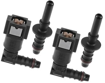 Hihaha 7.89mm to 8mm 90 Degree Car Fuel Hose Quick Release Connector 2 Set Durable Material