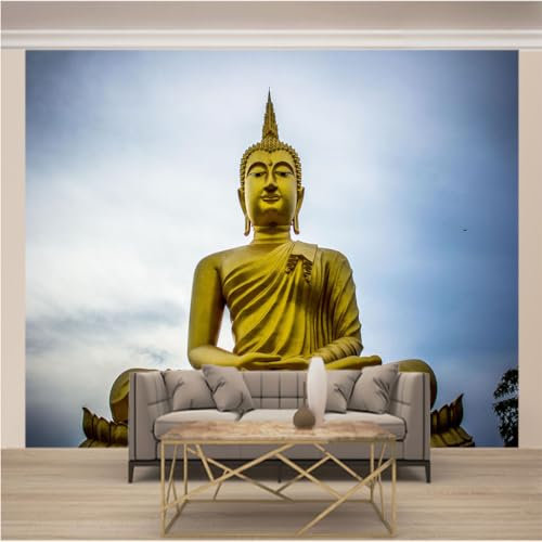 Fototapete 3D Effekt Vlies Tapeten Wandbild Moderne Art Wandtapete Wohnzimmer Schlafzimmer Küche xxl 274 x 254cm(B x H) Großer Buddha & Zen