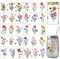 arricraft 10 Stück Verschiedene Blumen UV DTF Cup Wrap Transferaufkleber 10 Stile Sonnenblumen Wildblumen Veilchen Transferpapier Rubbelaufkleber PVC Cup Wrap Wasserfeste Rubbelbilder