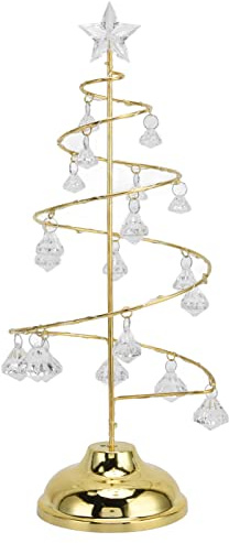 Sunicon Kristall-Weihnachtsbaum-Schreibtischlampe, LED-Glas-Weihnachtsbaum-Dekor-Licht, Tischplatte, drehbares Glas-Weihnachtsbaum-Licht für Schlafzimmer, Badezimmer, Treppe